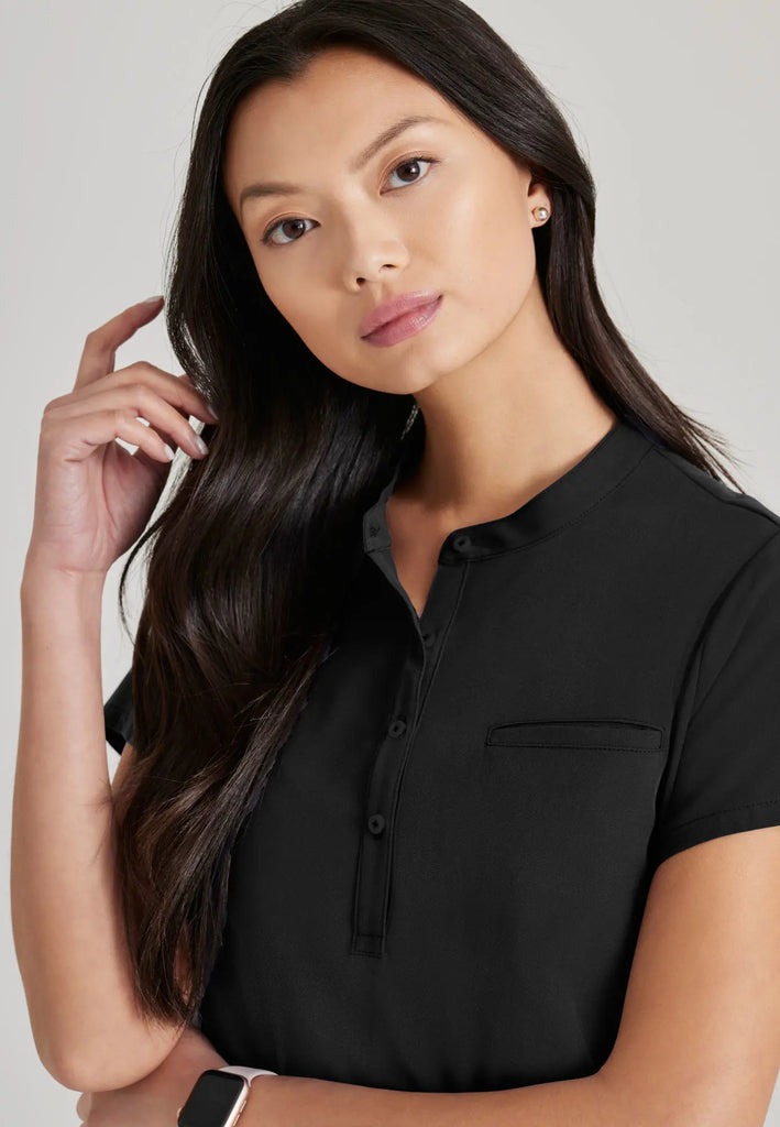 Barco Scrubs Women's Mission Top Black | scrub-supply.com