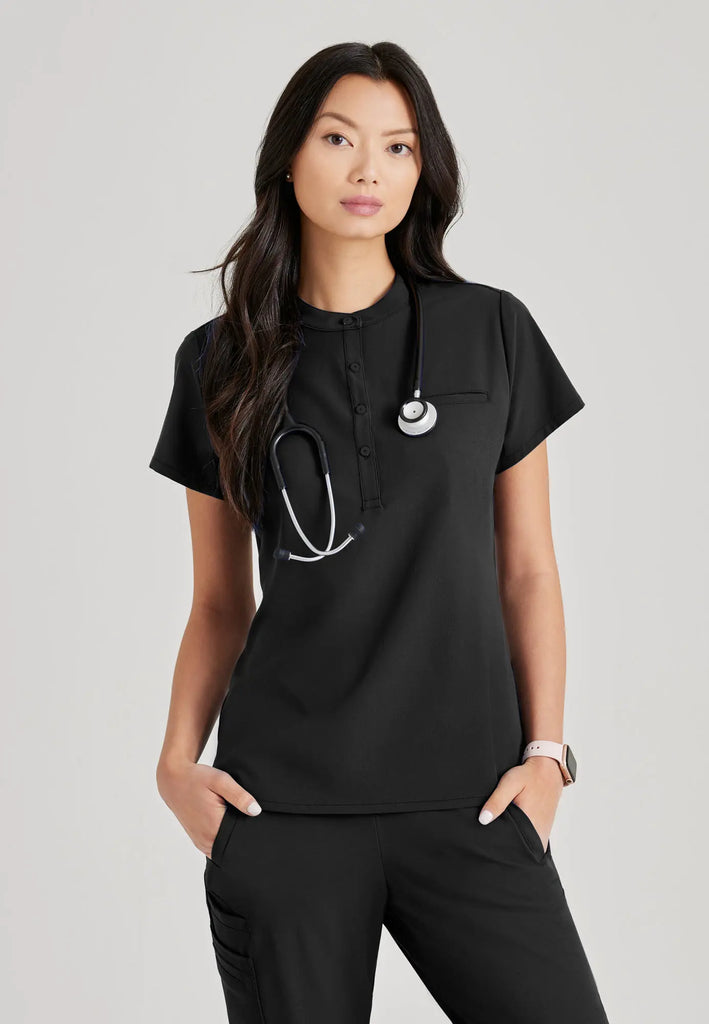 Barco Scrubs Women's Mission Top Black | scrub-supply.com