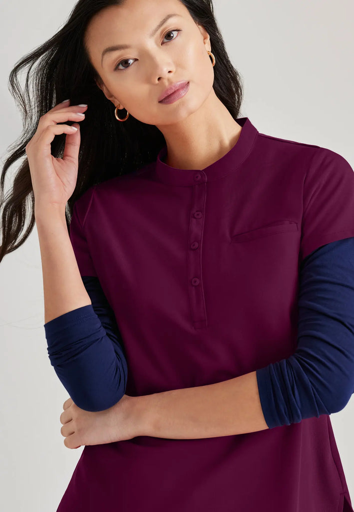 Barco Scrubs Women's Mission Top Wine | scrub-supply.com