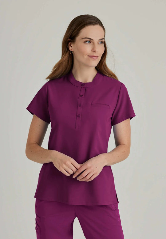 Barco Scrubs Women's Mission Top Wine | scrub-supply.com