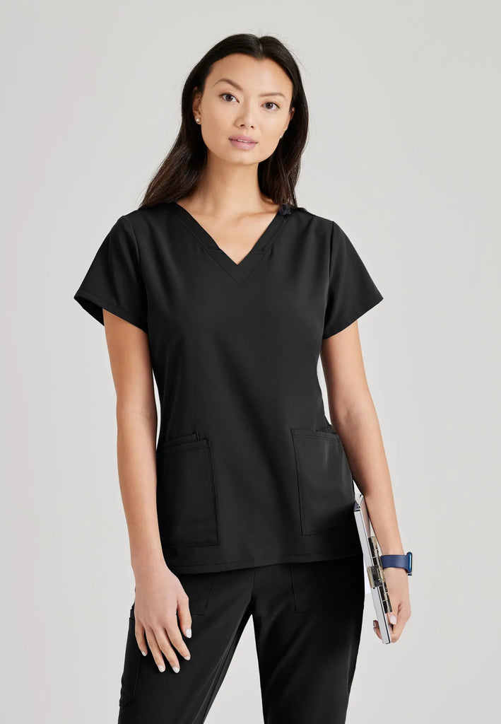 Barco Scrubs Women's Purpose Top Black | scrub-supply.com