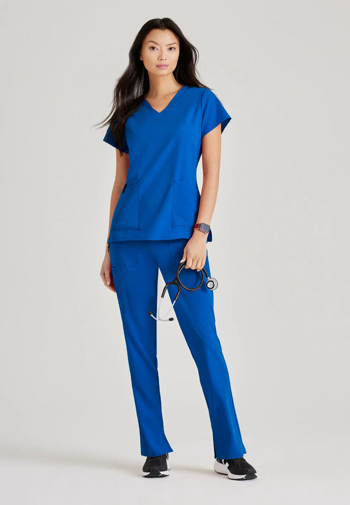 Barco Scrubs Women's Purpose Top New Royal | scrub-supply.com