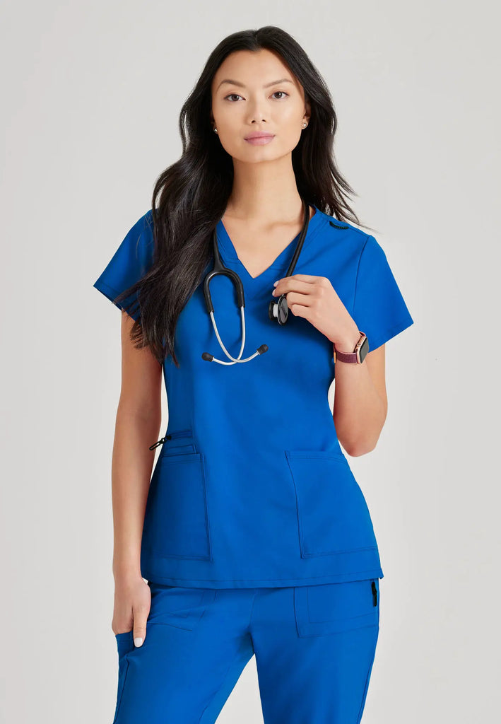 Barco Scrubs Women's Purpose Top New Royal | scrub-supply.com