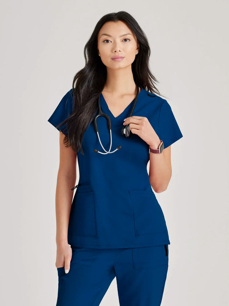 Barco Scrubs Women's Purpose Top Indigo | scrub-supply.com