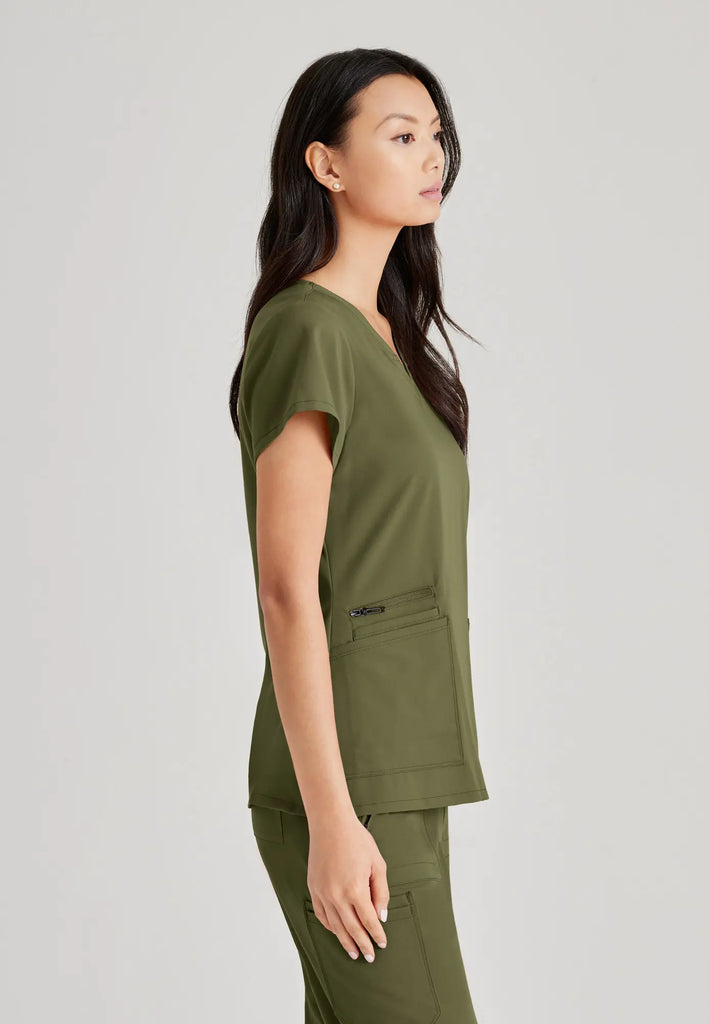 Barco Scrubs Women's Purpose Top Olive | scrub-supply.com