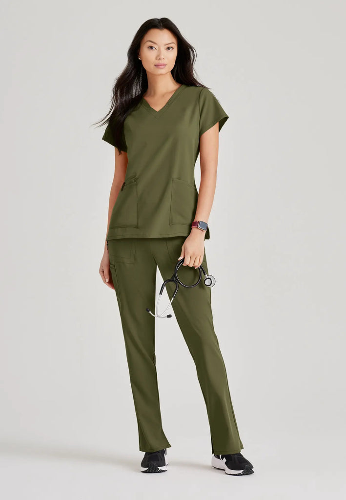 Barco Scrubs Women's Purpose Top Olive | scrub-supply.com