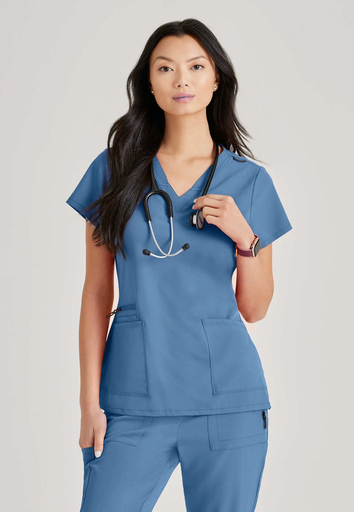 Barco Scrubs Women's Purpose Top Ceil Blue | scrub-supply.com