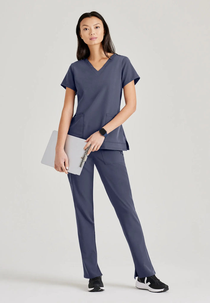 Barco Scrubs Women's Purpose Top Steel | scrub-supply.com