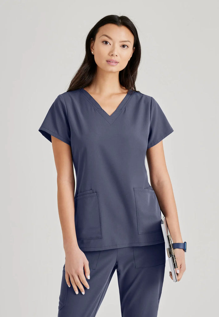 Barco Scrubs Women's Purpose Top Steel | scrub-supply.com