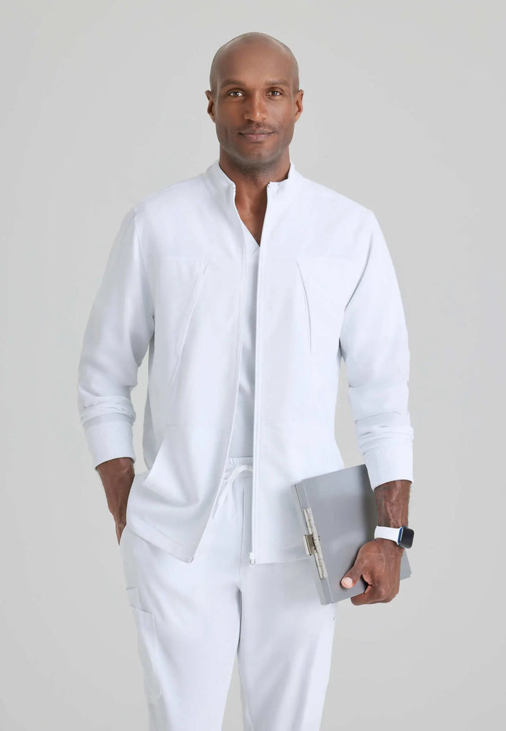 Barco Scrubs Men's Rally Warm-Up White | scrub-supply.com