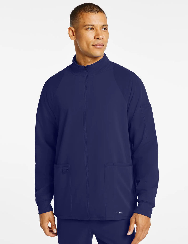 Jaanuu Scrubs Men's Classic Scrub Jacket 1.0 Navy | scrub-supply.com