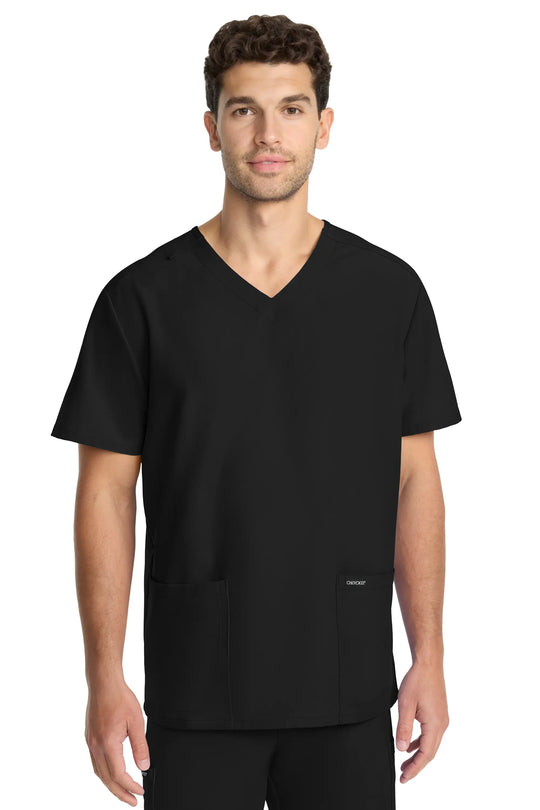 Cherokee Scrubs Unisex Ultra V-Neck Top Black | scrub-supply.com