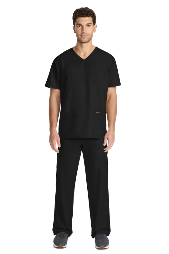 Cherokee Scrubs Unisex Ultra V-Neck Top Black | scrub-supply.com