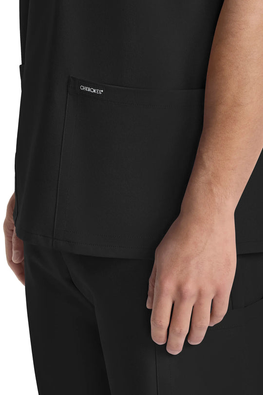 Cherokee Scrubs Unisex Ultra V-Neck Top Black | scrub-supply.com