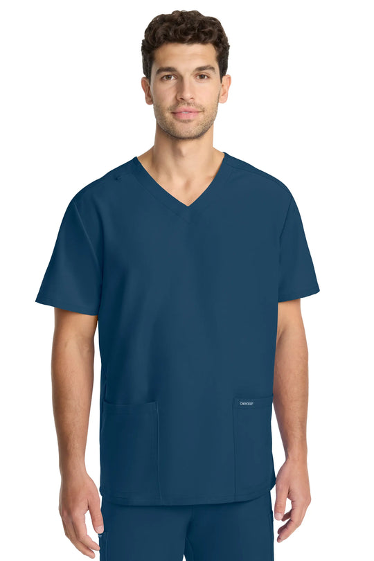 Cherokee Scrubs Unisex Ultra V-Neck Top Caribbean Blue | scrub-supply.com