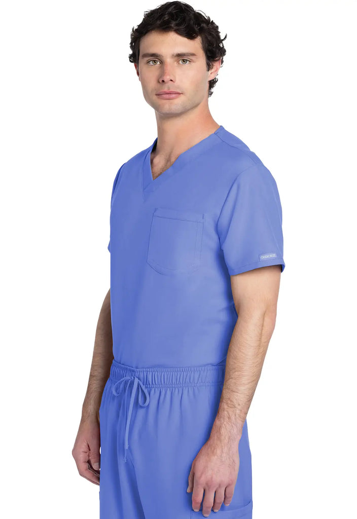 Cherokee Scrubs Unisex V-neck Top Ceil Blue | scrub-supply.com