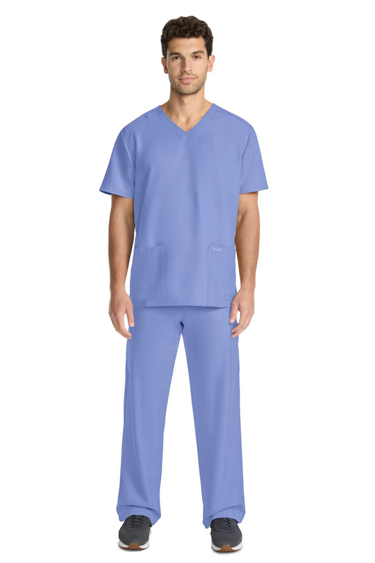 Cherokee Scrubs Unisex Ultra V-Neck Top Ceil Blue | scrub-supply.com