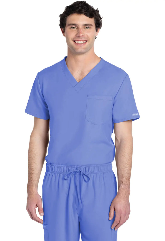 Cherokee Scrubs Unisex V-neck Top Ceil Blue | scrub-supply.com
