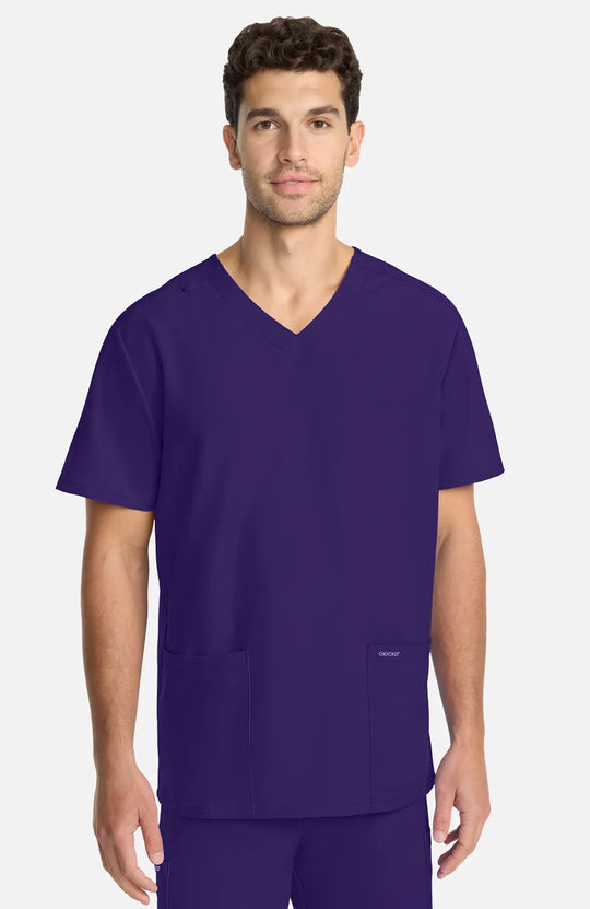 Cherokee Scrubs Unisex Ultra V-Neck Top Grape | scrub-supply.com