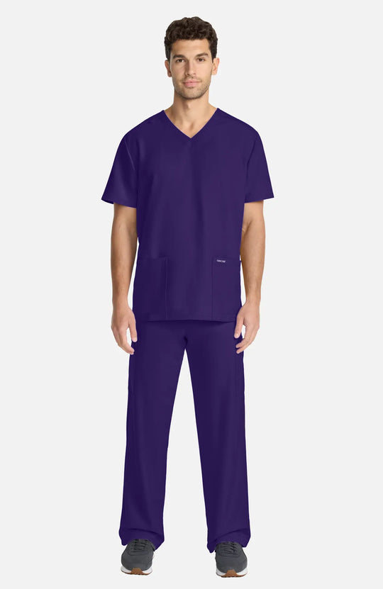 Cherokee Scrubs Unisex Ultra V-Neck Top Grape | scrub-supply.com