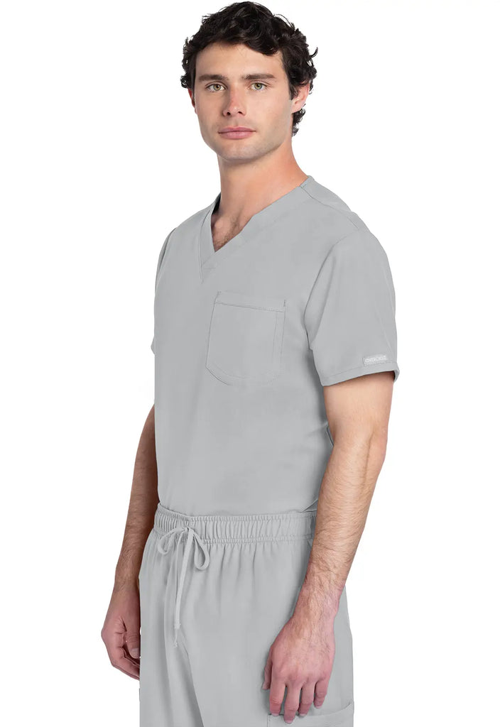 Cherokee Scrubs Unisex V-neck Top Grey | scrub-supply.com