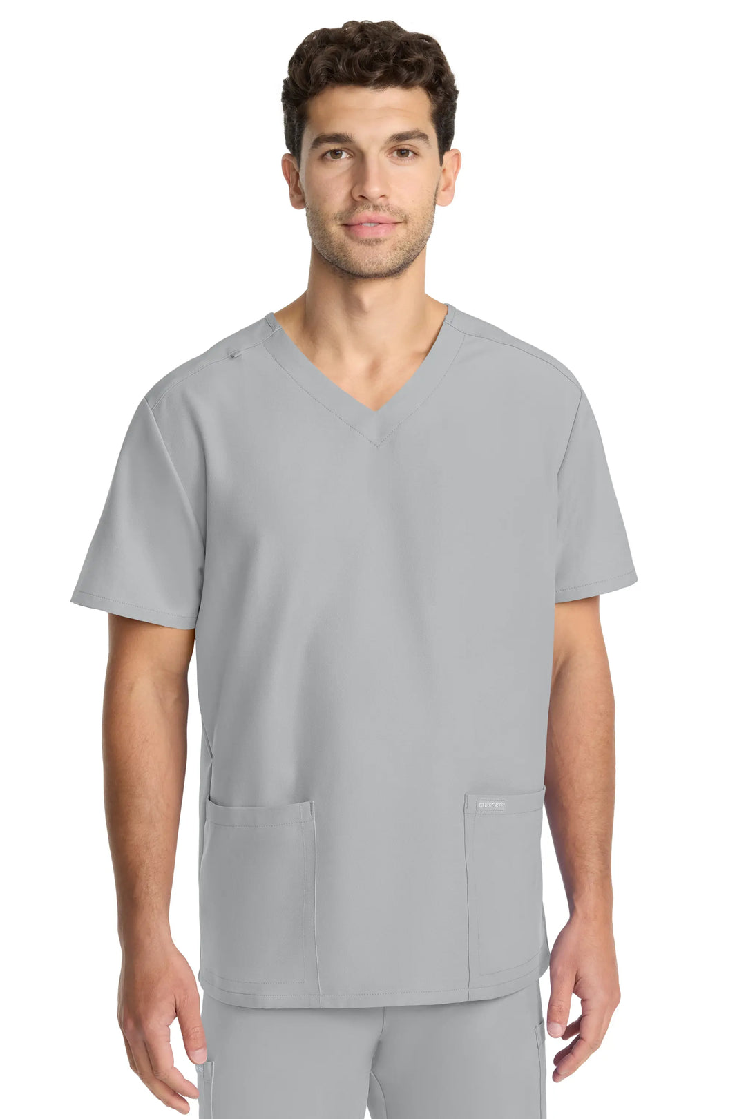 Cherokee Scrubs Unisex Ultra V-Neck Top Grey | scrub-supply.com