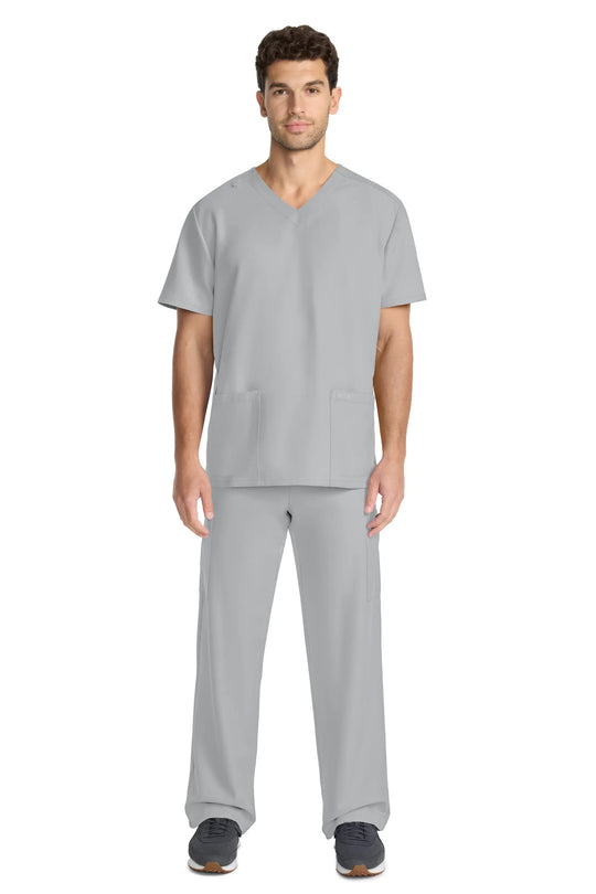 Cherokee Scrubs Unisex Ultra V-Neck Top Grey | scrub-supply.com