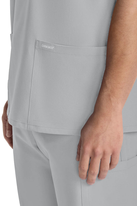 Cherokee Scrubs Unisex Ultra V-Neck Top Grey | scrub-supply.com