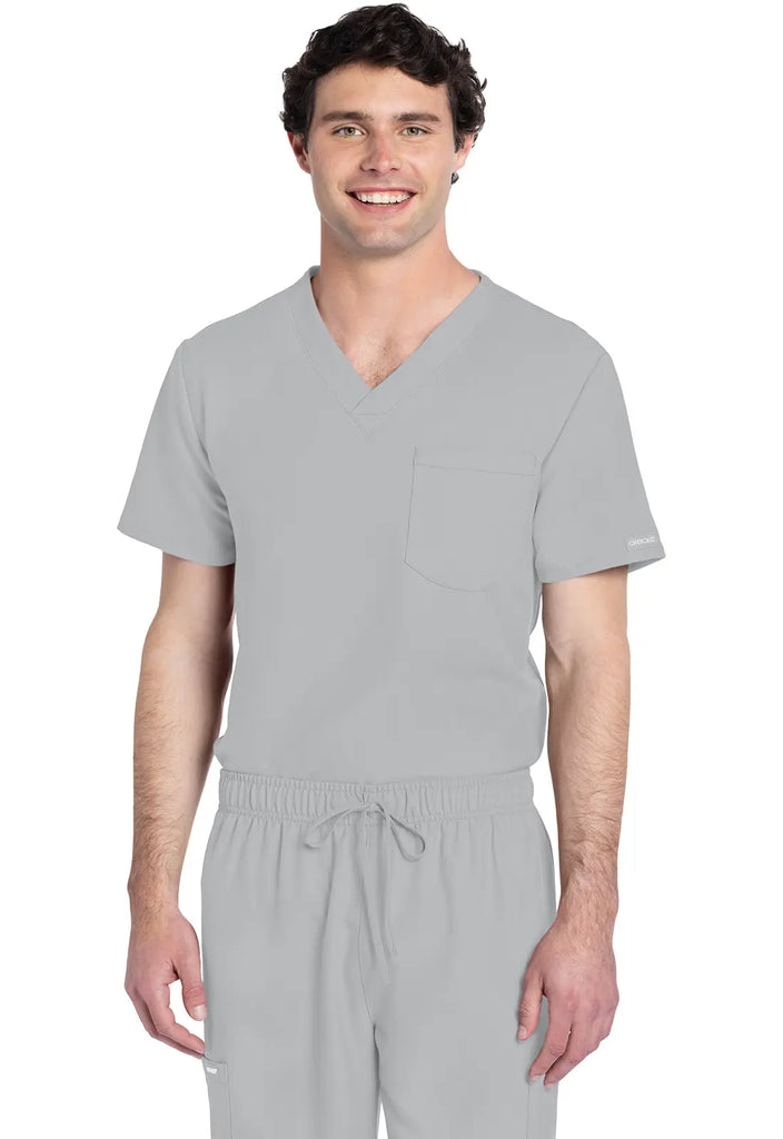 Cherokee Scrubs Unisex V-neck Top Grey | scrub-supply.com