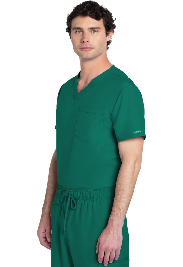 Cherokee Scrubs Unisex V-neck Top Hunter Green | scrub-supply.com