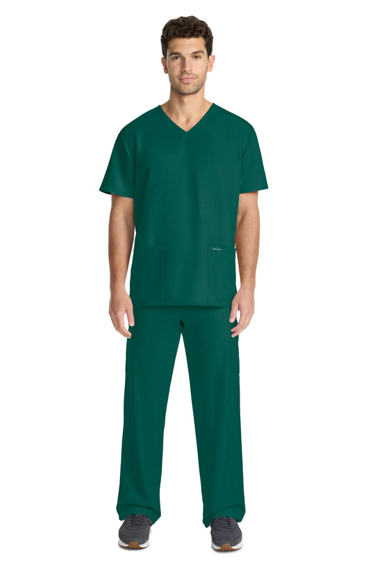 Cherokee Scrubs Unisex Ultra V-Neck Top Hunter Green | scrub-supply.com
