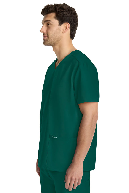 Cherokee Scrubs Unisex Ultra V-Neck Top Hunter Green | scrub-supply.com