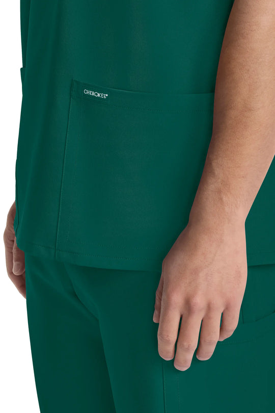 Cherokee Scrubs Unisex Ultra V-Neck Top Hunter Green | scrub-supply.com
