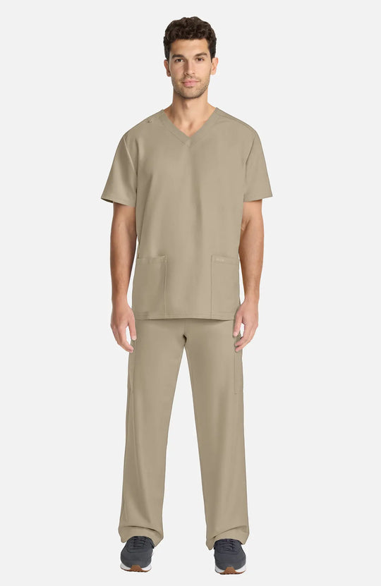 Cherokee Scrubs Unisex Ultra V-Neck Top Khaki | scrub-supply.com