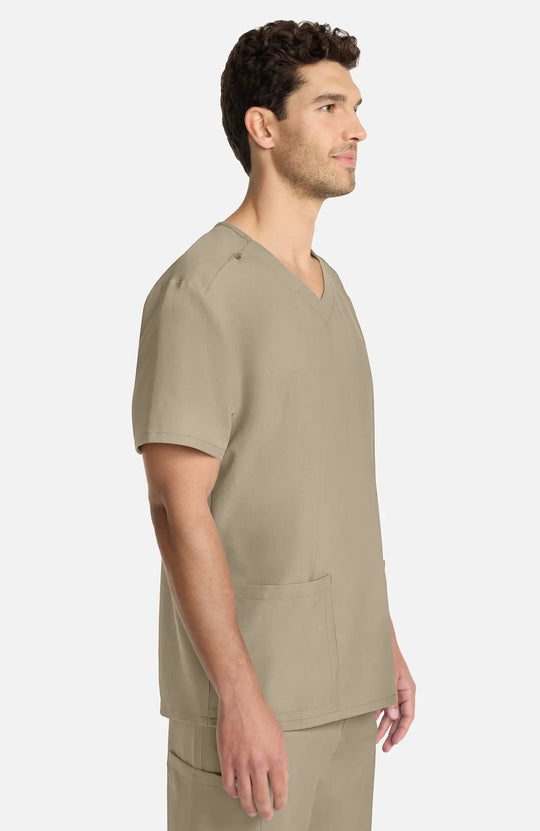Cherokee Scrubs Unisex Ultra V-Neck Top Khaki | scrub-supply.com