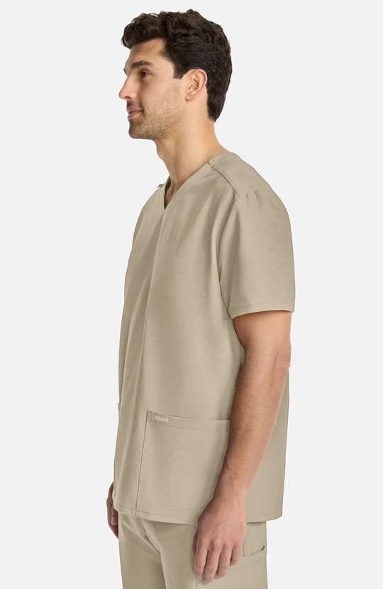 Cherokee Scrubs Unisex Ultra V-Neck Top Khaki | scrub-supply.com