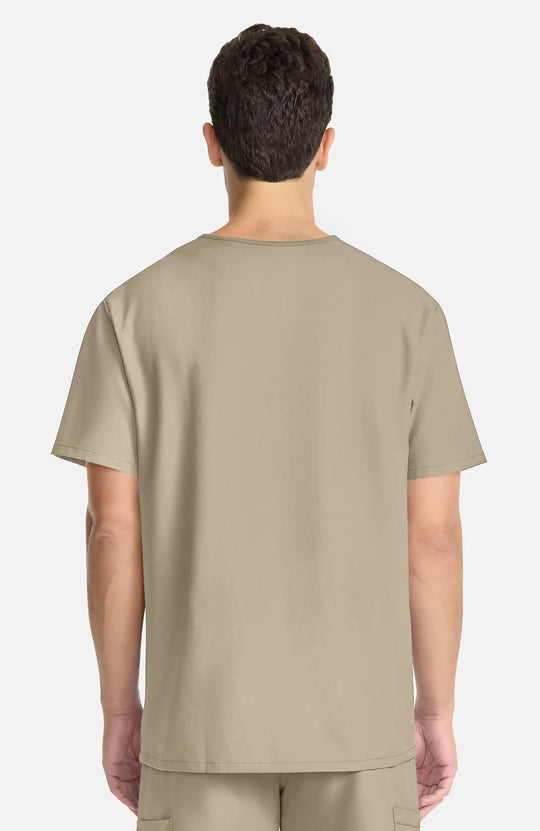 Cherokee Scrubs Unisex Ultra V-Neck Top Khaki | scrub-supply.com
