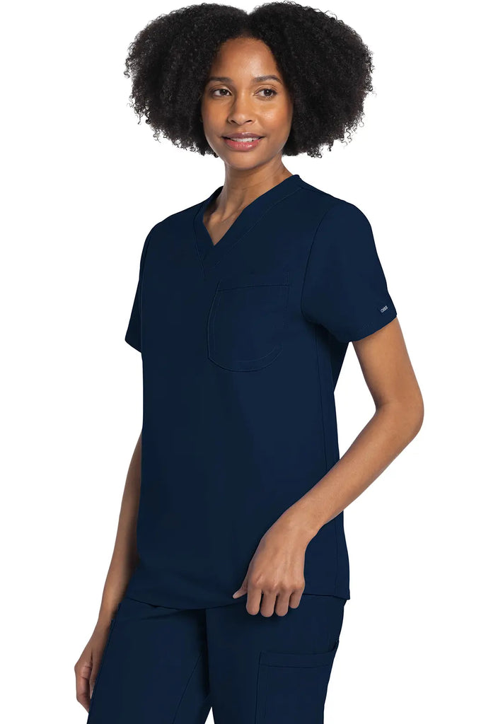 Cherokee Scrubs Unisex V-neck Top Navy | scrub-supply.com