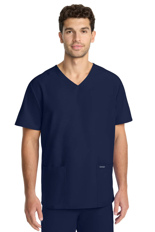 Cherokee Scrubs Unisex Ultra V-Neck Top Navy | scrub-supply.com