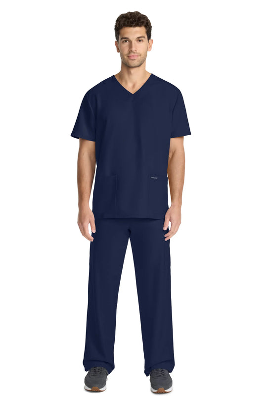 Cherokee Scrubs Unisex Ultra V-Neck Top Navy | scrub-supply.com