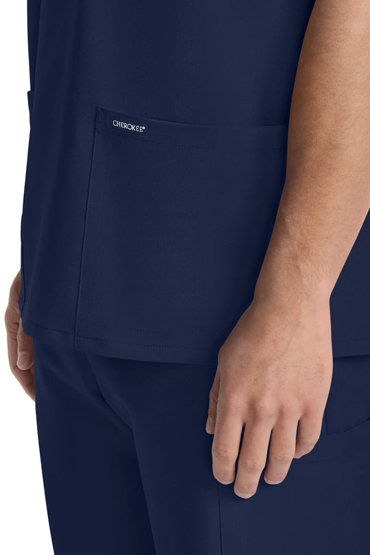 Cherokee Scrubs Unisex Ultra V-Neck Top Navy | scrub-supply.com