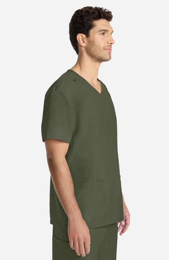 Cherokee Scrubs Unisex Ultra V-Neck Top Olive | scrub-supply.com