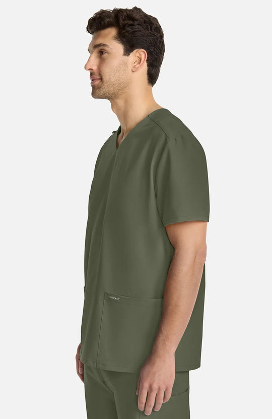 Cherokee Scrubs Unisex Ultra V-Neck Top Olive | scrub-supply.com