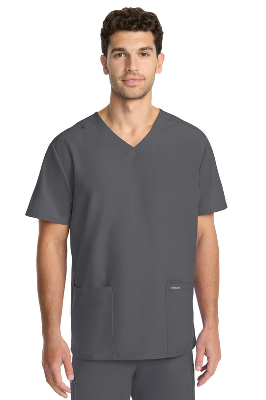 Cherokee Scrubs Unisex Ultra V-Neck Top Pewter | scrub-supply.com