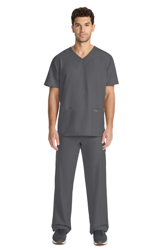 Cherokee Scrubs Unisex Ultra V-Neck Top Pewter | scrub-supply.com