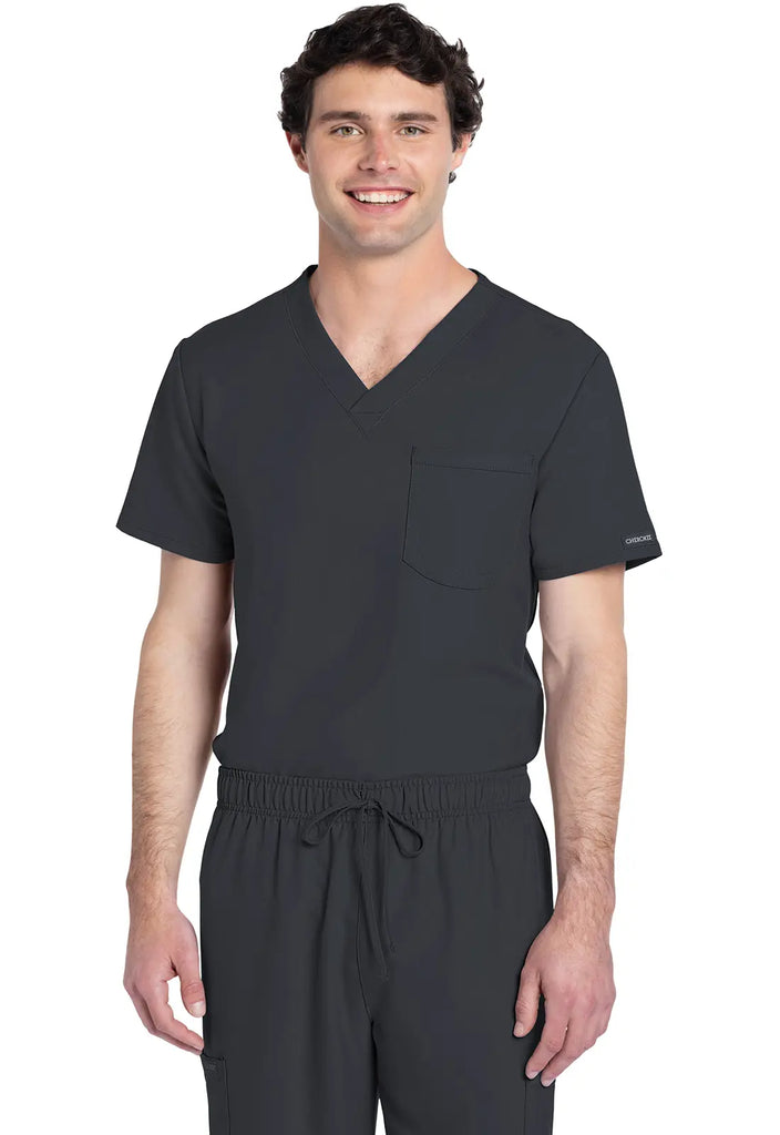 Cherokee Scrubs Unisex V-neck Top Pewter | scrub-supply.com