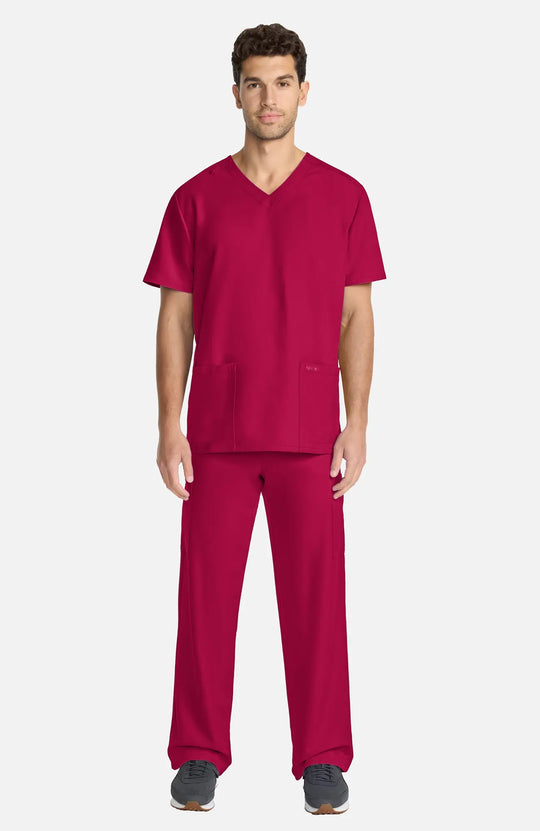 Cherokee Scrubs Unisex Ultra V-Neck Top Red | scrub-supply.com