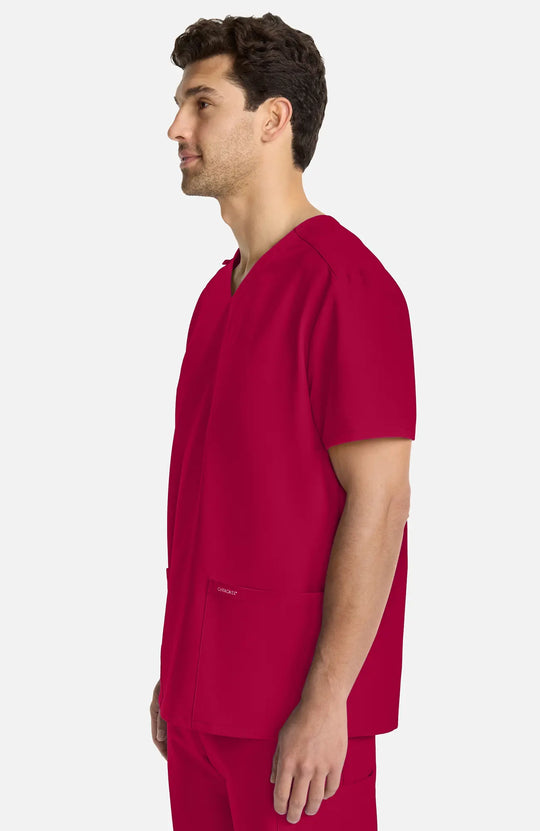 Cherokee Scrubs Unisex Ultra V-Neck Top Red | scrub-supply.com