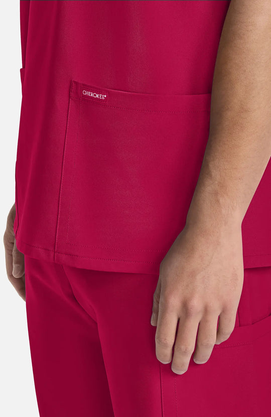 Cherokee Scrubs Unisex Ultra V-Neck Top Red | scrub-supply.com