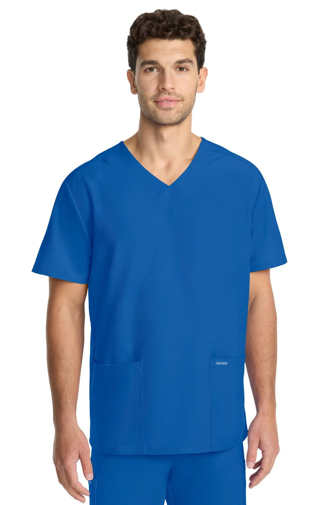 Cherokee Scrubs Unisex Ultra V-Neck Top Royal Blue | scrub-supply.com